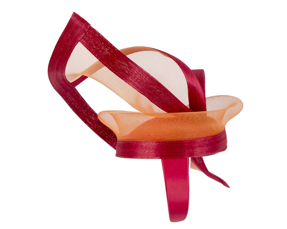 Orange red fascinator by Fillies Collection-2