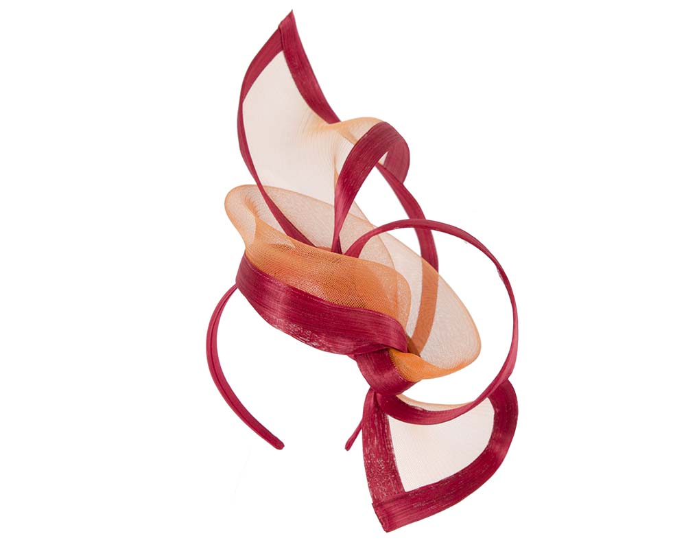 Orange red fascinator by Fillies Collection-1
