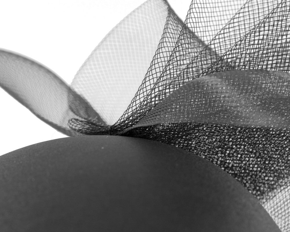 Black large brim custom made ladies hat-4