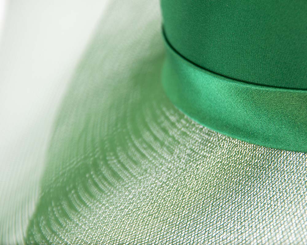 Green large brim custom made ladies hat-3