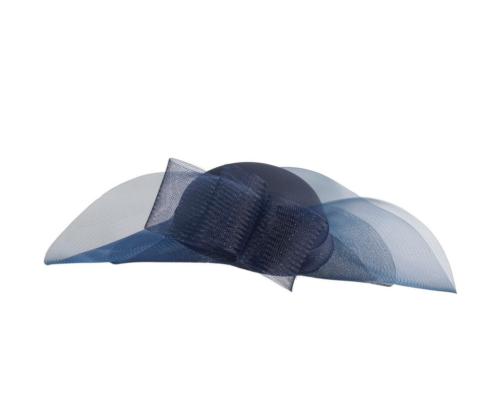 Navy large brim custom made ladies hat-4