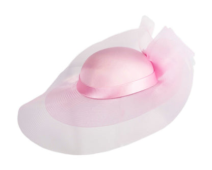 Pink large brim custom made ladies hat-3