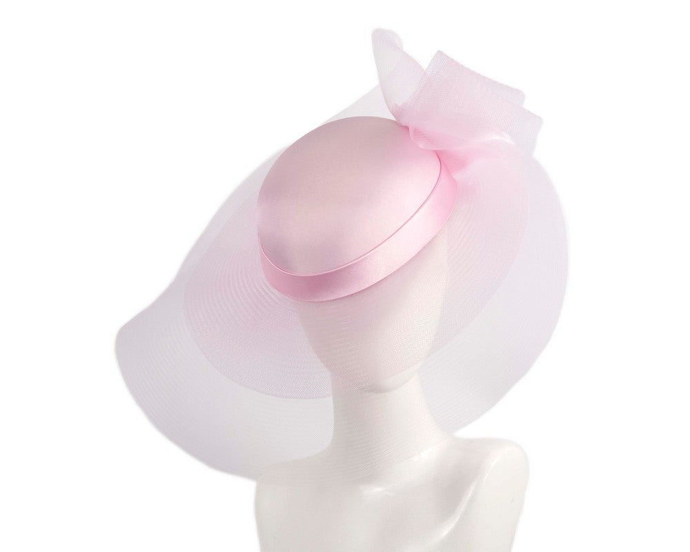 Pink large brim custom made ladies hat-0