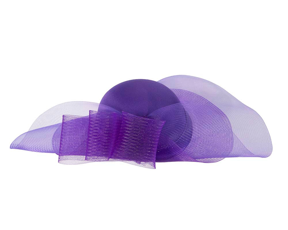 Purple large brim custom made ladies hat