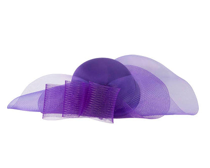 Purple large brim custom made ladies hat