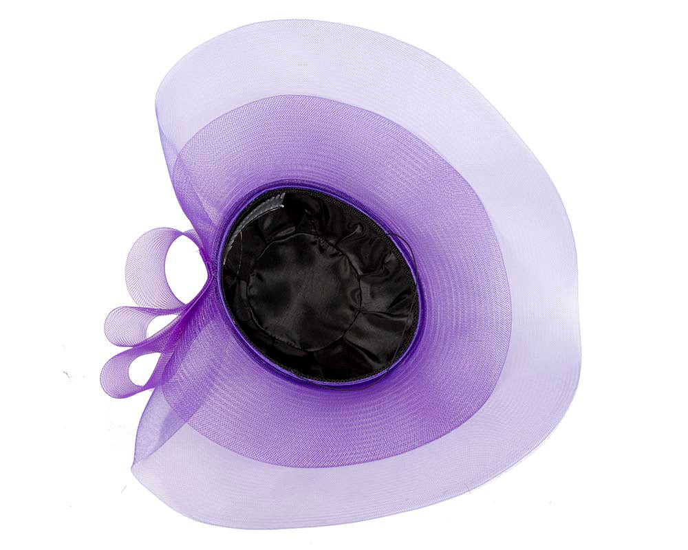 Purple large brim custom made ladies hat