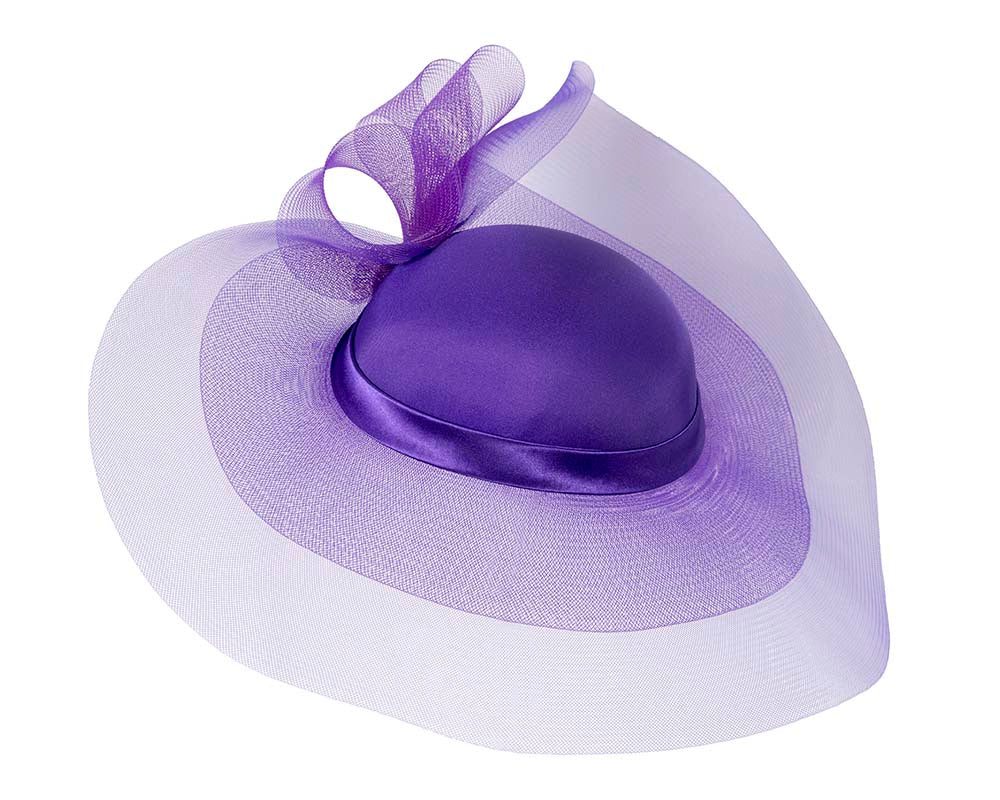 Purple large brim custom made ladies hat