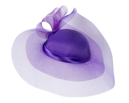 Purple large brim custom made ladies hat
