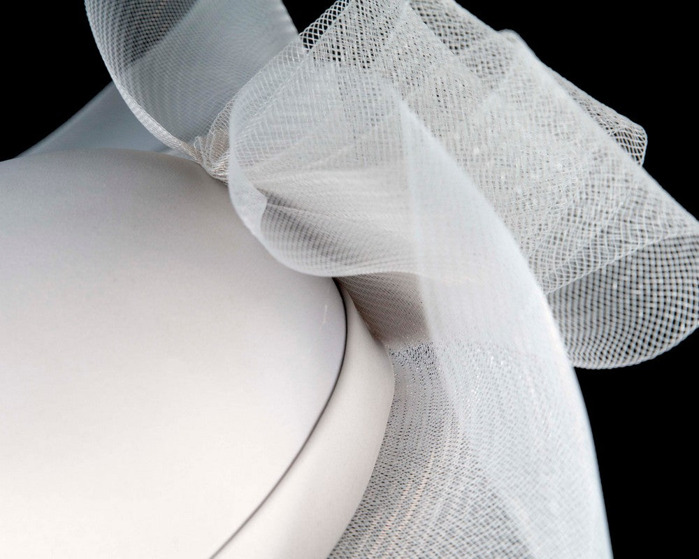 Silver large brim custom made ladies hat-4