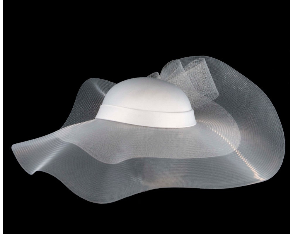 Silver large brim custom made ladies hat-3