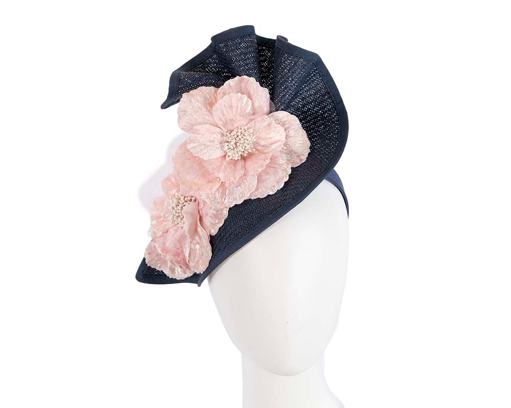Navy pink Melbourne Cup races fascinator by Fillies Collection-0