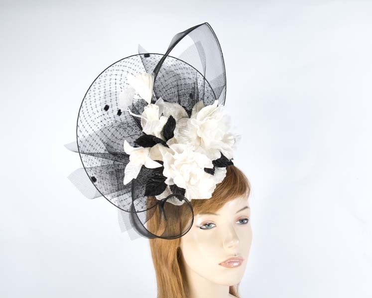 Black & cream bespoke fascinator-0