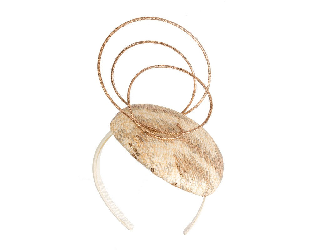 Bespoke designers cream & gold fascinator-2