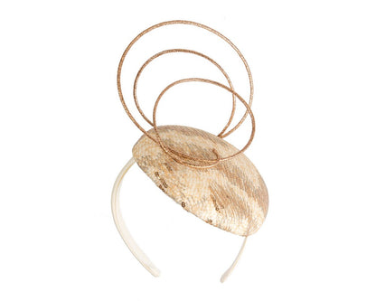 Bespoke designers cream & gold fascinator-2
