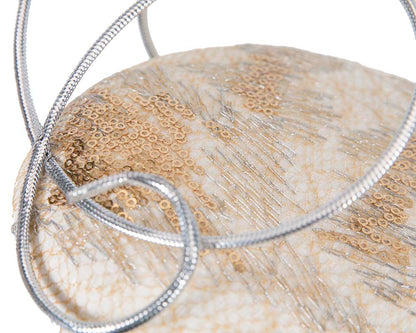 Bespoke designers cream & silver fascinator