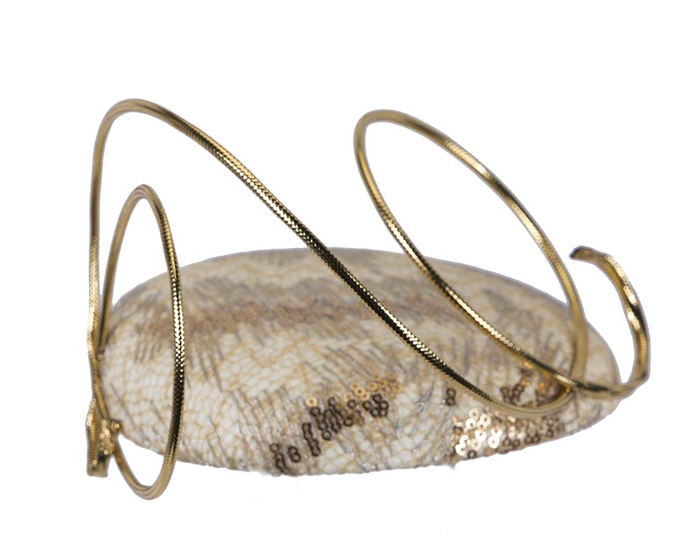 Bespoke designers cream & gold fascinator