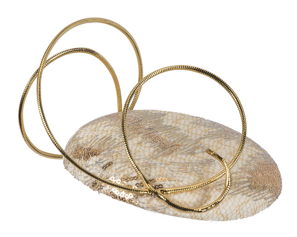 Bespoke designers cream & gold fascinator