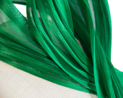 Cream & green pillbox with silk abaca bow by Fillies Collection