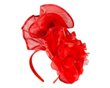Bespoke large burnt orange fascinator by Fillies Collection