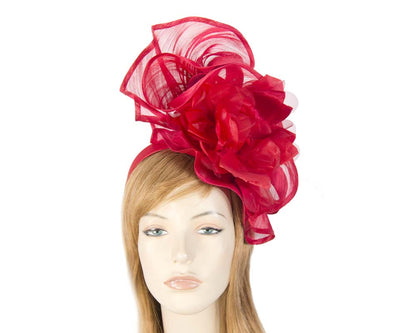 Bespoke large red fascinator-0