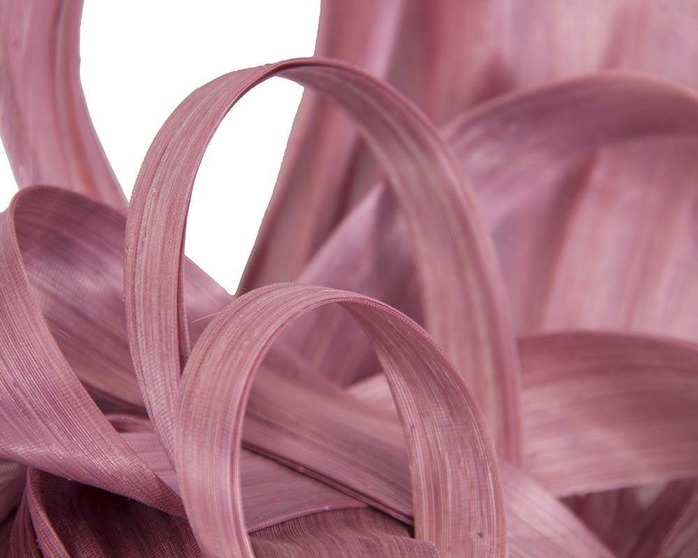 Large dusty pink silk abaca heart fascinator-2