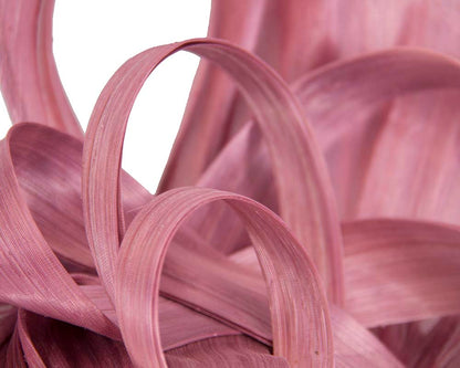 Large dusty pink silk abaca heart fascinator-2