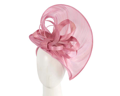 Large dusty pink silk abaca heart fascinator-0