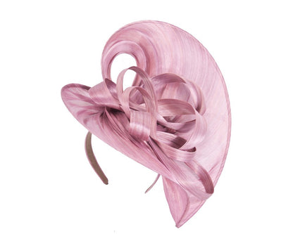 Large dusty pink silk abaca heart fascinator-1