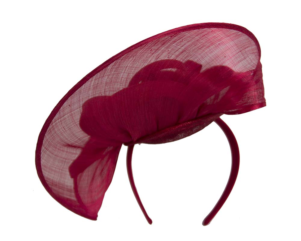 Large red silk abaca heart fascinator-3