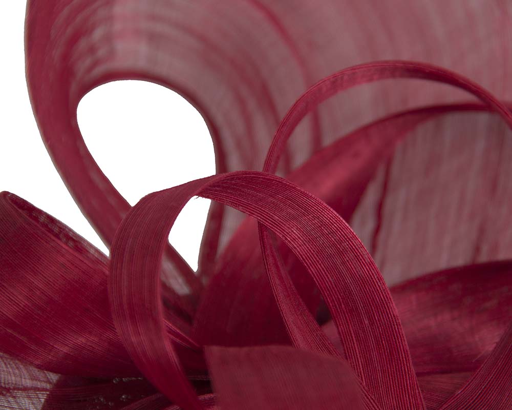 Large red silk abaca heart fascinator-2