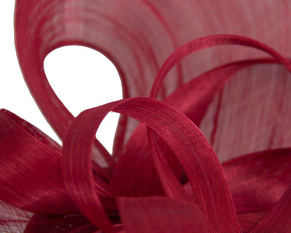 Large red silk abaca heart fascinator-2