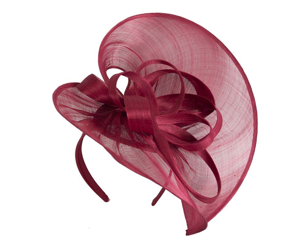 Large red silk abaca heart fascinator-1