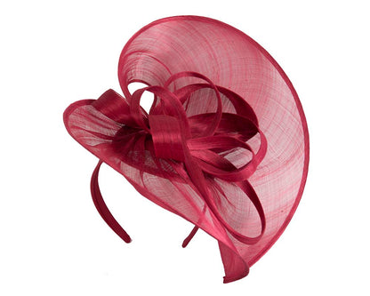 Large red silk abaca heart fascinator-1