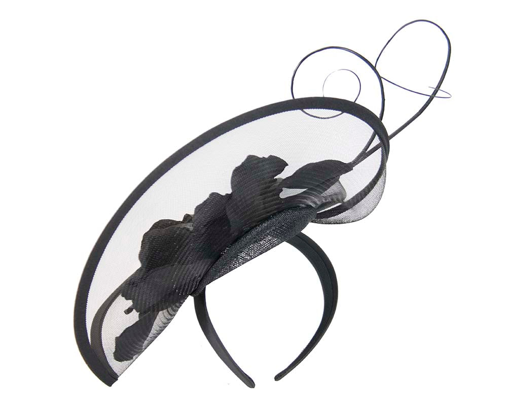 Large black flower heart fascinator-3