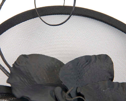 Large black flower heart fascinator-2