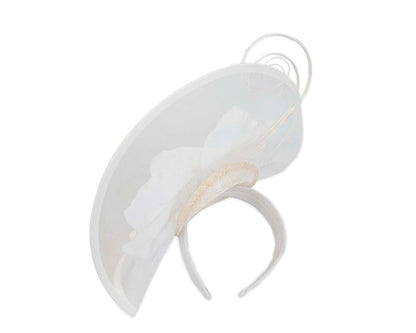 Large white flower heart fascinator-3