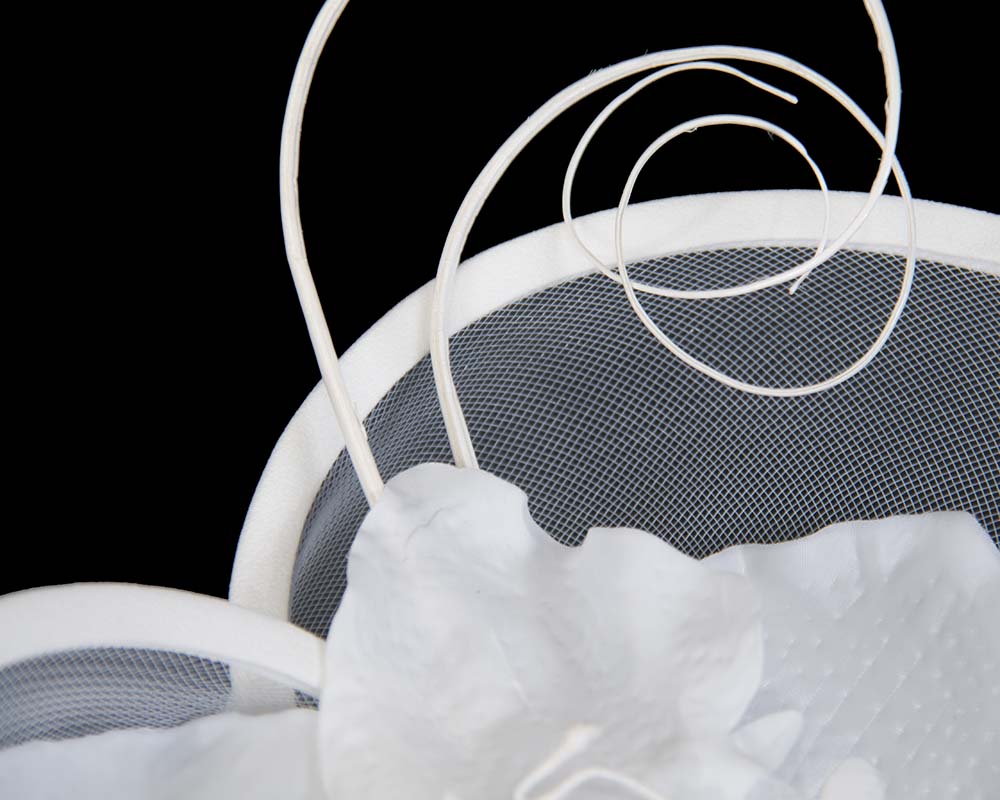 Large white flower heart fascinator-2