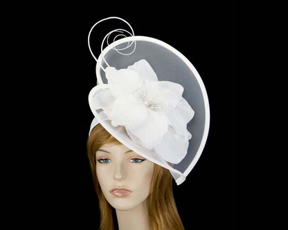 Large white flower heart fascinator-0