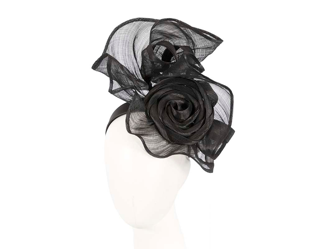 Twisted black designers fascinator by Fillies Collection-0