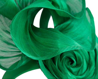 Tall green bespoke racing fascinator-2
