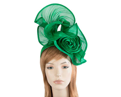 Tall green bespoke racing fascinator-0