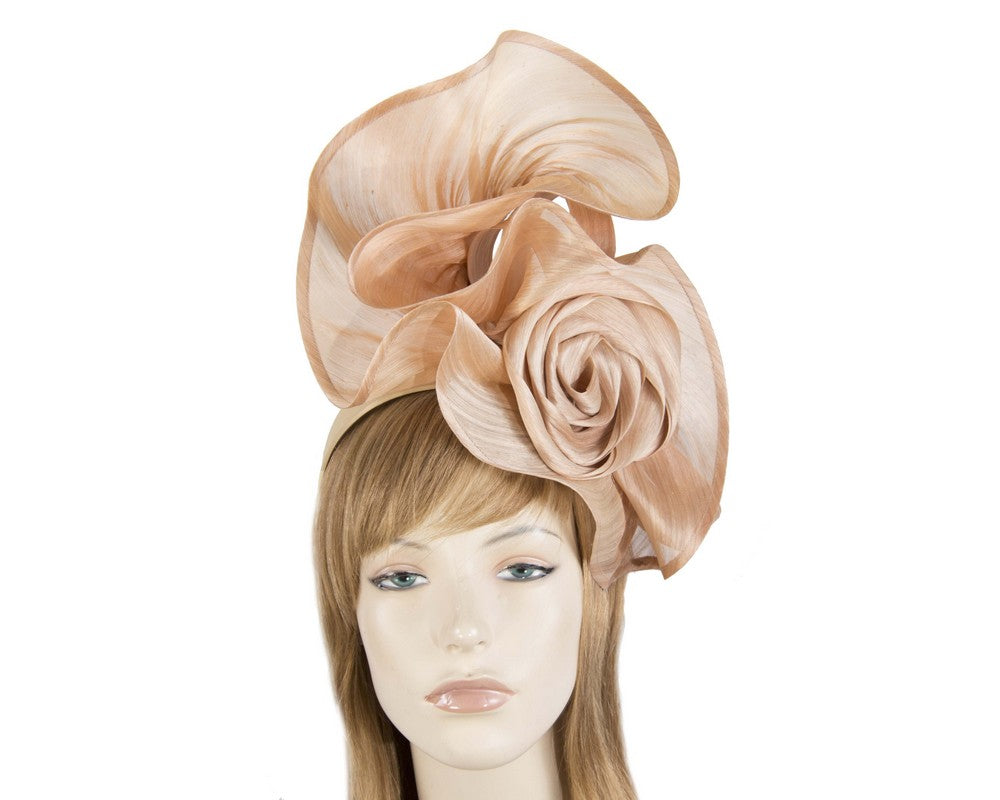 Twisted nude designers fascinator by Fillies Collection-0