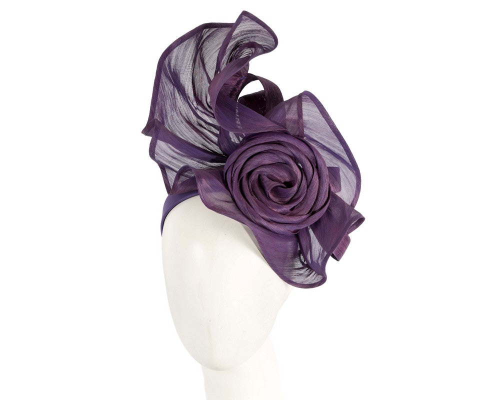 Twisted purple designers fascinator by Fillies Collection-0