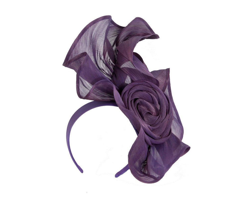 Twisted purple designers fascinator by Fillies Collection-1