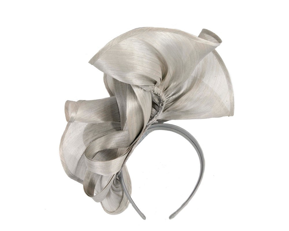 Twisted silver designers fascinator by Fillies Collection-3