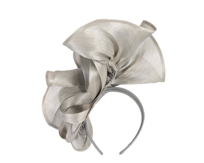 Twisted silver designers fascinator by Fillies Collection-3