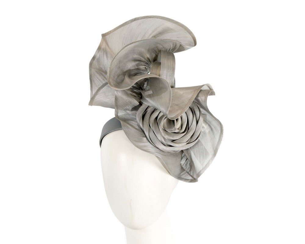 Twisted silver designers fascinator by Fillies Collection-0