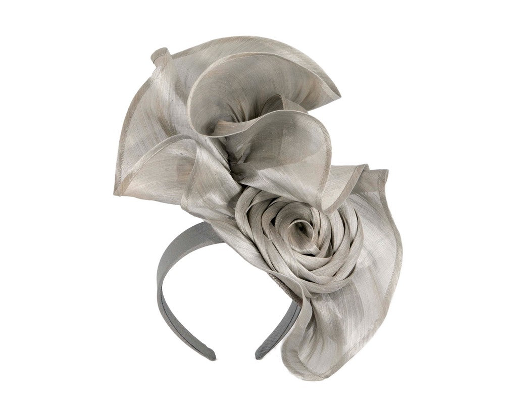 Twisted silver designers fascinator by Fillies Collection-1