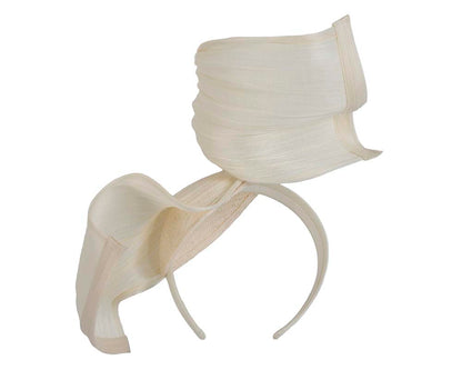 Large cream bespoke Jinsin racing fascinator by Fillies Collection