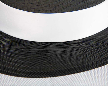 Bespoke black & white wide brim boater hat-3